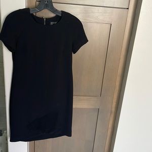 Topshop US size 2 black shirt sleeve shift dress